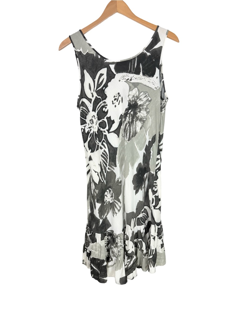 Jams World W391-GRTE GRANITE Floral Sleeveless Dress Size M Hawaiian - Picture 2 of 7